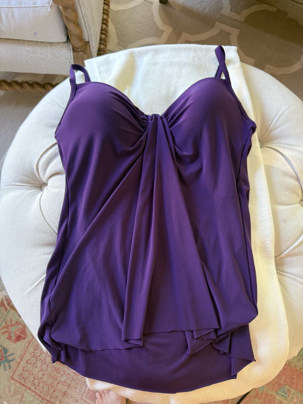 Miracle Purple Strapless Twist-Front Top with Straps. Size 12